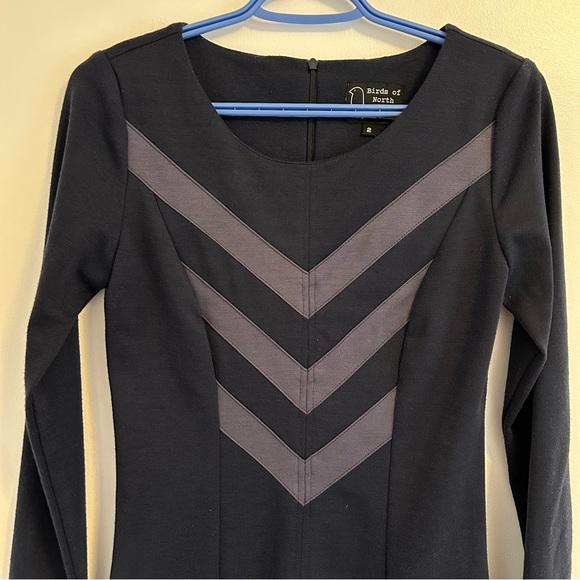 Birds of North America Purple Mini Long Sleeve Jersey Dress Size 2 - Picture 3 of 13